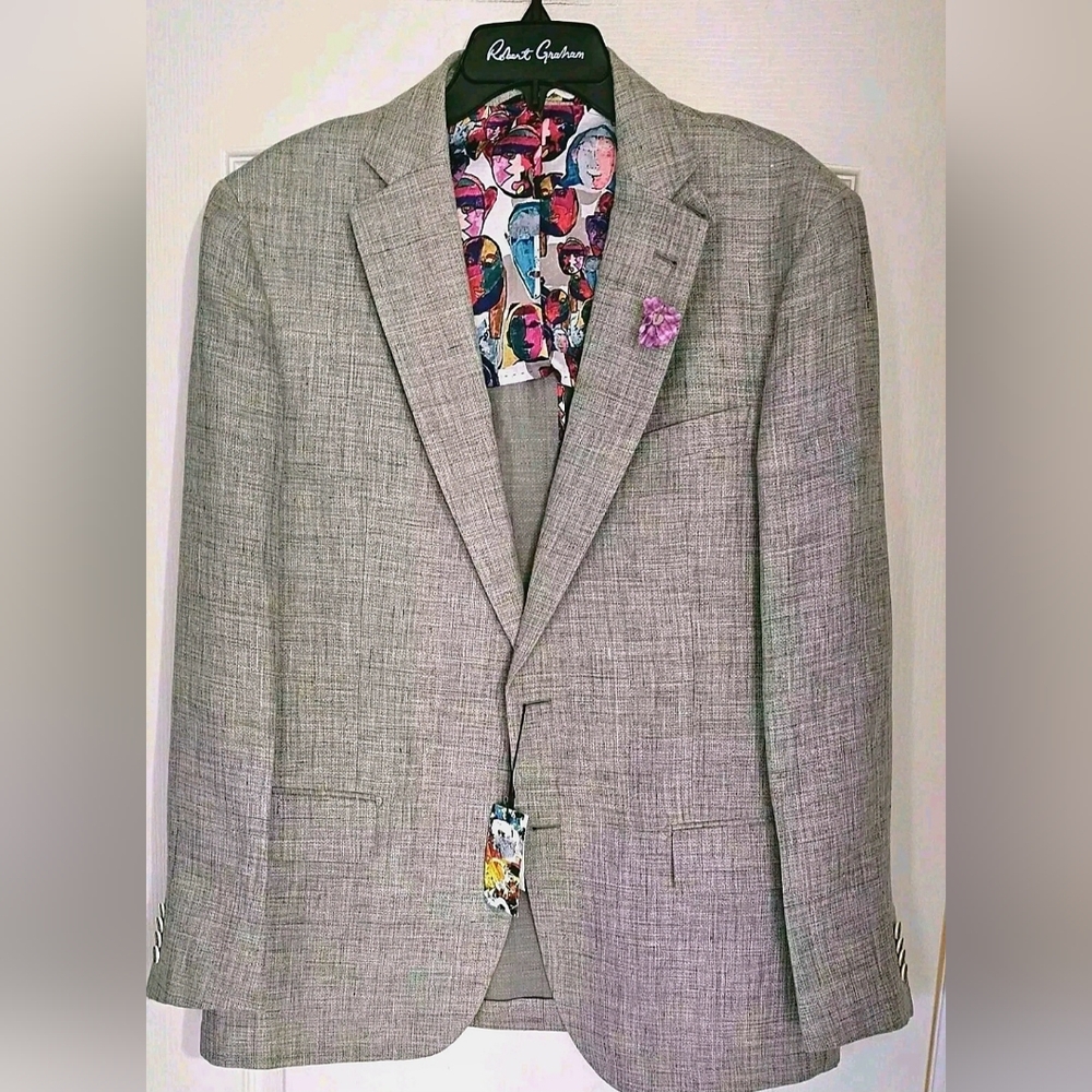 Robert Graham Men's Blazer with Colorful Lining New With Tags Size 46.